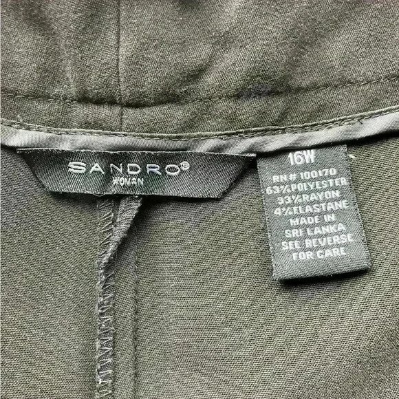 Sandro Wide Leg Cropped Black Trouser Pants - Picture 6 of 6